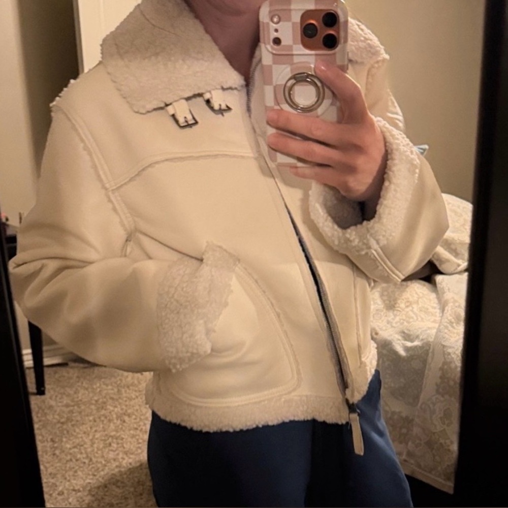 Max Studio Ivory Sherpa-Lined Kids Puffer Jacket NWT